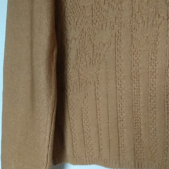 ST JOHN Design Knit Sweater Top V-Neck Burnt Out Nature Theme Rust  Size Small - Picture 5 of 8